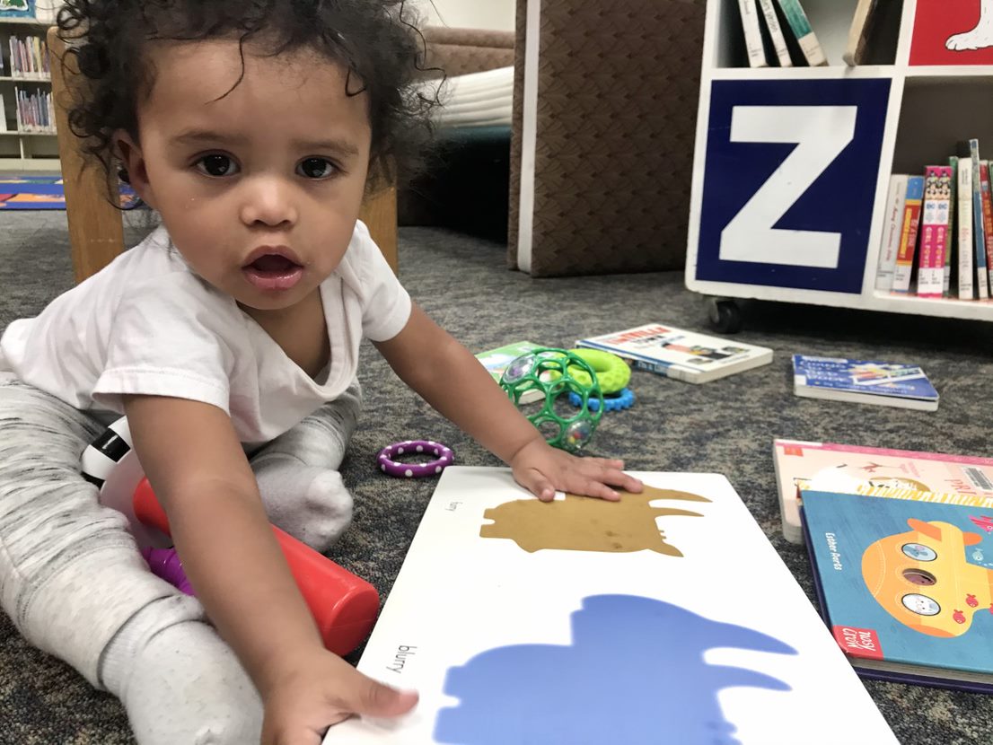 Toddler with picture book